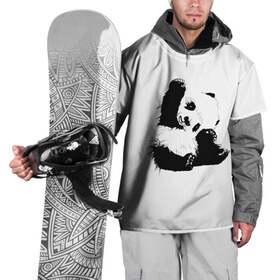 Накидка на куртку 3D с принтом Панда минимализм в Белгороде, 100% полиэстер |  | animal | bear | beast | black | minimalism | panda | white | белое | животное | зверь | краски | медведь | минимализм | панда | чернила | черно белое | черное