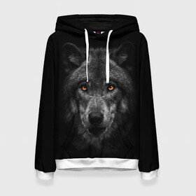 Женская толстовка 3D с принтом Evil Wolf в Белгороде, 100% полиэстер  | двухслойный капюшон со шнурком для регулировки, мягкие манжеты на рукавах и по низу толстовки, спереди карман-кенгуру с мягким внутренним слоем. | animal | beast | dark | darkness | evil | moon | nigth | tegunvteg | werwolf | wild | wolf | вервольф | вой | волк | волки | волчара | дикий | животное | зверь | клык | клыки | луна | ночь | оборотень | полнолуние
