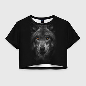 Женская футболка Crop-top 3D с принтом Evil Wolf в Белгороде, 100% полиэстер | круглая горловина, длина футболки до линии талии, рукава с отворотами | animal | beast | dark | darkness | evil | moon | nigth | tegunvteg | werwolf | wild | wolf | вервольф | вой | волк | волки | волчара | дикий | животное | зверь | клык | клыки | луна | ночь | оборотень | полнолуние