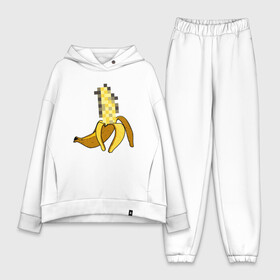 Женский костюм хлопок Oversize с принтом Банан Цензура в Белгороде,  |  | banana | brazzers | censored | банан | без | пиксели | пиксель | фрукт