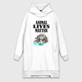 Платье-худи хлопок с принтом Animal lives matter в Белгороде,  |  | animal | animal lives matter | dog | животные | жизнь | жизнь животных имеет значение | пес