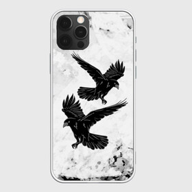 Чехол для iPhone 12 Pro с принтом Gothic crows в Белгороде, силикон | область печати: задняя сторона чехла, без боковых панелей | Тематика изображения на принте: animals | art | bird | black | crow | dark | halloween | wings | witch | арт | ворона | готика | готические | животные | крылья | нечисть | орел | перья | природа | птица | птица ворон | птичка | тьма | хеллоуин | хищник | черная птица