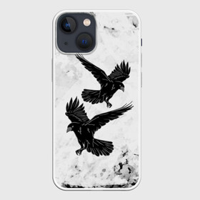 Чехол для iPhone 13 mini с принтом Gothic crows в Белгороде,  |  | animals | art | bird | black | crow | dark | halloween | wings | witch | арт | ворона | готика | готические | животные | крылья | нечисть | орел | перья | природа | птица | птица ворон | птичка | тьма | хеллоуин | хищник | черная птица