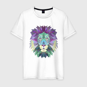 Мужская футболка хлопок с принтом Царь зверей  в Белгороде, 100% хлопок | прямой крой, круглый вырез горловины, длина до линии бедер, слегка спущенное плечо. | animal | beast | cat | cute | fluffy | hunter | lion | lion cub | lion king | mane | predator | red | tail | yellow | большая кошка | грива | животное | зверь | король лев | кот | лев | лёвушка | львенок | милый | муфаса | охотник | пушистый 