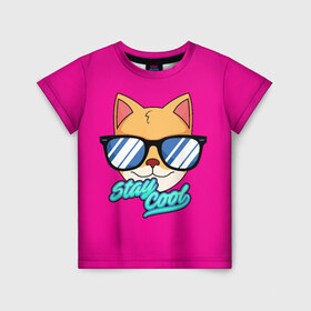 Детская футболка 3D с принтом Очковая кошка в Белгороде, 100% гипоаллергенный полиэфир | прямой крой, круглый вырез горловины, длина до линии бедер, чуть спущенное плечо, ткань немного тянется | домашняя кошка | кошка | мелус кот | милый кот | мышка | очки | очковая кошка | персидская кошка | русская кошка | французская кошка