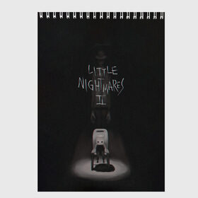 Скетчбук с принтом Little Nightmares 2 в Белгороде, 100% бумага
 | 48 листов, плотность листов — 100 г/м2, плотность картонной обложки — 250 г/м2. Листы скреплены сверху удобной пружинной спиралью | Тематика изображения на принте: game | games | little nightmares | игра | игры | моно | номы | тёмная шестая | шестая