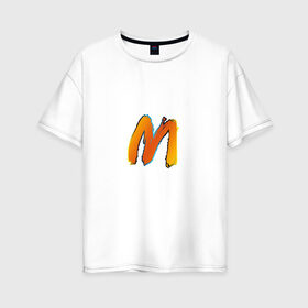 Женская футболка хлопок Oversize с принтом Слава Мерлоу в Белгороде, 100% хлопок | свободный крой, круглый ворот, спущенный рукав, длина до линии бедер
 | кдип | мерлоу | моргенштерн | музыка | огненный | реп | слава