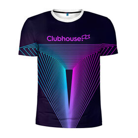 Мужская футболка 3D спортивная с принтом clubhouse в Белгороде, 100% полиэстер с улучшенными характеристиками | приталенный силуэт, круглая горловина, широкие плечи, сужается к линии бедра | clubhouse | клабхаус | сеть | социальная