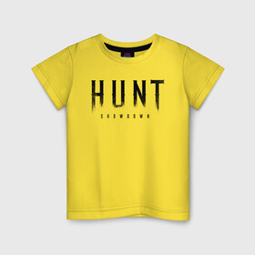 Детская футболка хлопок с принтом HUNT: showdown черный в Белгороде, 100% хлопок | круглый вырез горловины, полуприлегающий силуэт, длина до линии бедер | hunt | hunt: showdown | showdown | охота | хант