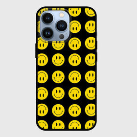 Чехол для iPhone 13 Pro с принтом Смайлики в Белгороде,  |  | emoji | smile | sticker | грусть | любовь | печаль | плачь | смайлики | стикеры | текстура | улыбка | эмоджи | эмодзи