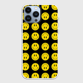 Чехол для iPhone 13 Pro Max с принтом Смайлики в Белгороде,  |  | emoji | smile | sticker | грусть | любовь | печаль | плачь | смайлики | стикеры | текстура | улыбка | эмоджи | эмодзи