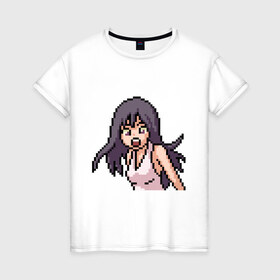 Женская футболка хлопок с принтом Pixel art anime в Белгороде, 100% хлопок | прямой крой, круглый вырез горловины, длина до линии бедер, слегка спущенное плечо | anime | art | girl | manga | pixel | аниме | арт | девушка | манга | пиксель