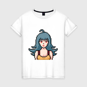 Женская футболка хлопок с принтом Pixel art anime в Белгороде, 100% хлопок | прямой крой, круглый вырез горловины, длина до линии бедер, слегка спущенное плечо | Тематика изображения на принте: anime | art | girl | manga | pixel | аниме | арт | девушка | манга | пиксель