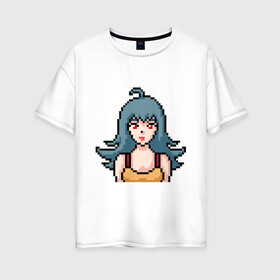 Женская футболка хлопок Oversize с принтом Pixel art anime в Белгороде, 100% хлопок | свободный крой, круглый ворот, спущенный рукав, длина до линии бедер
 | anime | art | girl | manga | pixel | аниме | арт | девушка | манга | пиксель