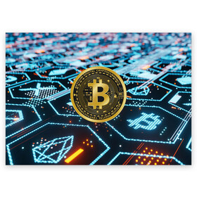 Поздравительная открытка с принтом БИТКОИН | BITCOIN в Белгороде, 100% бумага | плотность бумаги 280 г/м2, матовая, на обратной стороне линовка и место для марки
 | bitcoin | blockchain | btc | cardano | crypto | ethereum | polkadot | tether | xrp | бинанс | биткоин | блокчейн | валюта | деньги | криптовалюта | майнер | майнинг | цифровая валюта | цифровое золото | эфир