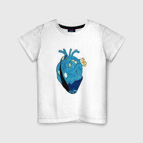 Детская футболка хлопок с принтом Сердце художника в Белгороде, 100% хлопок | круглый вырез горловины, полуприлегающий силуэт, длина до линии бедер | heart | van gogh | абстракция | ван гог | живопись | звездная ночь | искусство | картина | краски | медицина | органы | рисунок | сердечко | сердце | текстуры | художник