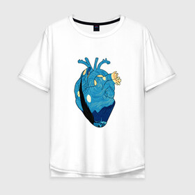 Мужская футболка хлопок Oversize с принтом Сердце художника в Белгороде, 100% хлопок | свободный крой, круглый ворот, “спинка” длиннее передней части | Тематика изображения на принте: heart | van gogh | абстракция | ван гог | живопись | звездная ночь | искусство | картина | краски | медицина | органы | рисунок | сердечко | сердце | текстуры | художник