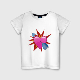 Детская футболка хлопок с принтом Это любовь в Белгороде, 100% хлопок | круглый вырез горловины, полуприлегающий силуэт, длина до линии бедер | амур | взрыв | влюбленность | любовь | мэрлоу | нравишься | сердечки | сердце | симпатия | слава | смайлик | стрела | эмодзи