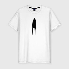 Мужская футболка хлопок Slim с принтом Lonely Guy в Белгороде, 92% хлопок, 8% лайкра | приталенный силуэт, круглый вырез ворота, длина до линии бедра, короткий рукав | dead inside | lonely | lonely guy | meme | грусть | дединсайд | депрессия | мем | одиночество | скука | черная фигура