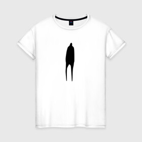 Женская футболка хлопок с принтом Lonely Guy в Белгороде, 100% хлопок | прямой крой, круглый вырез горловины, длина до линии бедер, слегка спущенное плечо | dead inside | lonely | lonely guy | meme | грусть | дединсайд | депрессия | мем | одиночество | скука | черная фигура