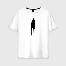 Женская футболка хлопок Oversize с принтом Lonely Guy в Белгороде, 100% хлопок | свободный крой, круглый ворот, спущенный рукав, длина до линии бедер
 | dead inside | lonely | lonely guy | meme | грусть | дединсайд | депрессия | мем | одиночество | скука | черная фигура