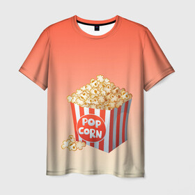 Мужская футболка 3D с принтом попкорн рисунок в Белгороде, 100% полиэфир | прямой крой, круглый вырез горловины, длина до линии бедер | вкусняшка | воздушная кукуруза | еда | кино | кинопросмотр | киносеанс | кинотеатр | попкорн
