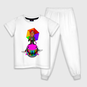Детская пижама хлопок с принтом Tekashi69 в Белгороде, 100% хлопок |  брюки и футболка прямого кроя, без карманов, на брюках мягкая резинка на поясе и по низу штанин
 | 6ix9ine | rap | tekashi | акула | реп | текаши