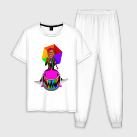 Мужская пижама хлопок с принтом Tekashi69 в Белгороде, 100% хлопок | брюки и футболка прямого кроя, без карманов, на брюках мягкая резинка на поясе и по низу штанин
 | 6ix9ine | rap | tekashi | акула | реп | текаши