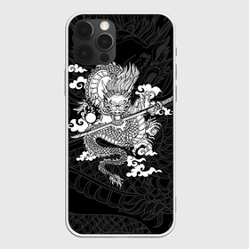 Чехол для iPhone 12 Pro Max с принтом ДРАКОН | DRAGON в Белгороде, Силикон |  | anime | china | dragon | japan | katana | samurai | smoke | snake | sword | tattoo | аниме | дракон | дым | змей | катана | китай | меч | самурай | тату | татуировка | япония