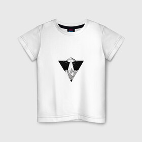 Детская футболка хлопок с принтом Летающая тарелка в Белгороде, 100% хлопок | круглый вырез горловины, полуприлегающий силуэт, длина до линии бедер | горы | летающая тарелка | нло | сюрреализм | черно белое