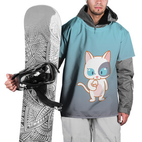 Накидка на куртку 3D с принтом кот с мороженкой в Белгороде, 100% полиэстер |  | Тематика изображения на принте: голубые глаза | кот | котенок | котик | кошак | мороженка | мороженко | мороженое | прямоходячий | рисунок | рожок