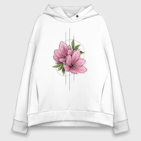 Женское худи Oversize хлопок с принтом Watercolour flowers в Белгороде, френч-терри — 70% хлопок, 30% полиэстер. Мягкий теплый начес внутри —100% хлопок | боковые карманы, эластичные манжеты и нижняя кромка, капюшон на магнитной кнопке | 8 марта | girl | woman | бабушка | весна | девушкам | девушке | девушки | женский | листья | мама | март | подарок | тренд | цветочки | цветы