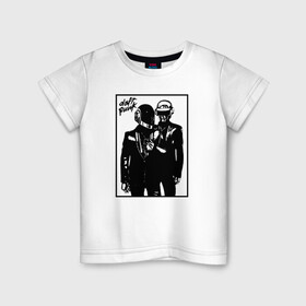 Детская футболка хлопок с принтом Daft Punk в Белгороде, 100% хлопок | круглый вырез горловины, полуприлегающий силуэт, длина до линии бедер | daft punk | electro music | electronic | дафт панк | диско | музыка | ретро | хаус | электро | электроника