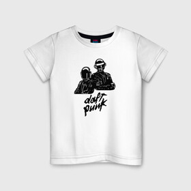 Детская футболка хлопок с принтом Daft Punk в Белгороде, 100% хлопок | круглый вырез горловины, полуприлегающий силуэт, длина до линии бедер | daft punk | electro music | electronic | дафт панк | диско | музыка | ретро | хаус | электро | электроника