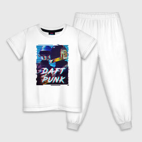 Детская пижама хлопок с принтом Daft Punk в Белгороде, 100% хлопок |  брюки и футболка прямого кроя, без карманов, на брюках мягкая резинка на поясе и по низу штанин
 | Тематика изображения на принте: da funk | daft punk | daftpunk | epilogue | get lucky | instant crush | lose yourself to dance | music | one more time | ги мануэл де омем кристо | дафт панк | дафтпанк | том бангальтер