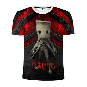 Мужская футболка 3D спортивная с принтом Little Nightmares 2 в Белгороде, 100% полиэстер с улучшенными характеристиками | приталенный силуэт, круглая горловина, широкие плечи, сужается к линии бедра | little nightmares | игра | страшилка | страшная игра | ужас | хоррор