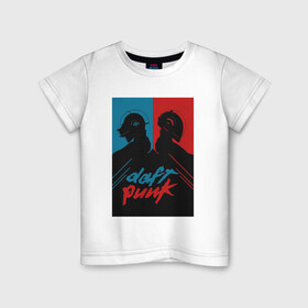 Детская футболка хлопок с принтом Daft Punk в Белгороде, 100% хлопок | круглый вырез горловины, полуприлегающий силуэт, длина до линии бедер | cyberpunk | daft | daftpunk | electronic | get | guy | guy manuel | human | lucky | music | punk | robot | rock | thomas | дафт | дафтпанк | киберпанк | музыка | ню диско | панк | робот | рок | техно | томас | электро | электроник рок