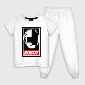 Детская пижама хлопок с принтом Daft Punk в Белгороде, 100% хлопок |  брюки и футболка прямого кроя, без карманов, на брюках мягкая резинка на поясе и по низу штанин
 | cyberpunk | daft | daftpunk | electronic | get | guy | guy manuel | human | lucky | music | punk | robot | rock | thomas | дафт | дафтпанк | киберпанк | музыка | ню диско | панк | робот | рок | техно | томас | электро | электроник рок
