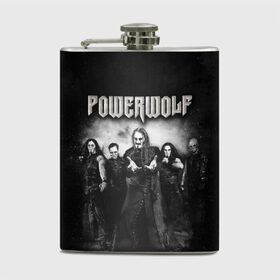 Фляга с принтом Powerwolf в Белгороде, металлический корпус | емкость 0,22 л, размер 125 х 94 мм. Виниловая наклейка запечатывается полностью | Тематика изображения на принте: heavy metal | metal | powerwolf | группы | метал | музыка | пауэр метал | рок | хеви метал