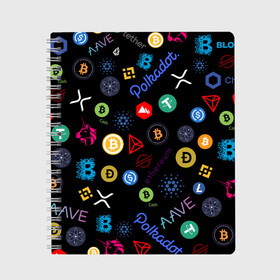 Тетрадь с принтом BITCOIN PATTERN | БИТКОИН(Z) в Белгороде, 100% бумага | 48 листов, плотность листов — 60 г/м2, плотность картонной обложки — 250 г/м2. Листы скреплены сбоку удобной пружинной спиралью. Уголки страниц и обложки скругленные. Цвет линий — светло-серый
 | binance coin | bitcoin | blockchain | btc | cardano | crypto | ethereum | litecoin | polkadot | tether | xrp | биткоин | блокчейн | валюта | деньги | криптовалюта | майнер | майнинг | цифровая валюта | цифровое золото | эфир