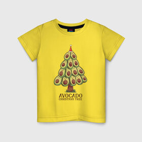 Детская футболка хлопок с принтом Avocado Christmas Tree в Белгороде, 100% хлопок | круглый вырез горловины, полуприлегающий силуэт, длина до линии бедер | claus | cute | nature | new year | santa | tree | авокадо | адвокадо | дед мороз | дед отмороз | ёлка | ель | из авокадо | колпак | косточка | милота | милые авокадо | новый год | прикол | природа | рождественское дерево