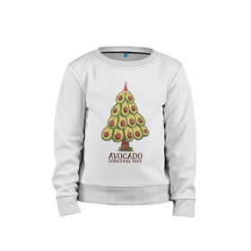 Детский свитшот хлопок с принтом Avocado Christmas Tree в Белгороде, 100% хлопок | круглый вырез горловины, эластичные манжеты, пояс и воротник | claus | cute | nature | new year | santa | tree | авокадо | адвокадо | дед мороз | дед отмороз | ёлка | ель | из авокадо | колпак | косточка | милота | милые авокадо | новый год | прикол | природа | рождественское дерево