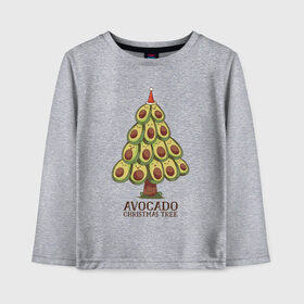 Детский лонгслив хлопок с принтом Avocado Christmas Tree в Белгороде, 100% хлопок | круглый вырез горловины, полуприлегающий силуэт, длина до линии бедер | claus | cute | nature | new year | santa | tree | авокадо | адвокадо | дед мороз | дед отмороз | ёлка | ель | из авокадо | колпак | косточка | милота | милые авокадо | новый год | прикол | природа | рождественское дерево