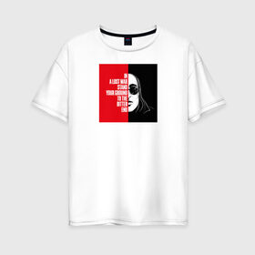 Женская футболка хлопок Oversize с принтом Егор Летов в Белгороде, 100% хлопок | свободный крой, круглый ворот, спущенный рукав, длина до линии бедер
 | гражданская оборона | егор летов | панкрок | рок