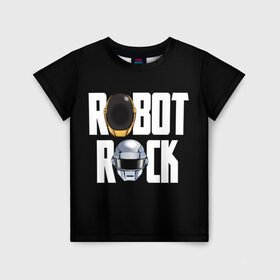 Детская футболка 3D с принтом Robot Rock в Белгороде, 100% гипоаллергенный полиэфир | прямой крой, круглый вырез горловины, длина до линии бедер, чуть спущенное плечо, ткань немного тянется | cyberpunk | daft | daftpunk | electronic | get | guy | guy manuel | human | lucky | music | punk | robot | rock | thomas | дафт | дафтпанк | киберпанк | музыка | ню диско | панк | робот | рок | техно | томас | электро | электроник рок