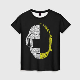 Женская футболка 3D с принтом Daft Punk в Белгороде, 100% полиэфир ( синтетическое хлопкоподобное полотно) | прямой крой, круглый вырез горловины, длина до линии бедер | cyberpunk | daft | daftpunk | electronic | get | guy | guy manuel | human | lucky | music | punk | robot | rock | thomas | дафт | дафтпанк | киберпанк | музыка | ню диско | панк | робот | рок | техно | томас | электро | электроник рок