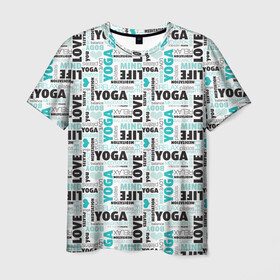Мужская футболка 3D с принтом YOGA в Белгороде, 100% полиэфир | прямой крой, круглый вырез горловины, длина до линии бедер | аум | брахма | будда | буддист | веган | вишну | ганеша | гимнастика | индиго | индуизм | инь янь | йога | лотос | мантра | медитация | нирвана | ом | просветление | психоделика | санскрит | третий глаз