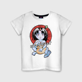 Детская футболка хлопок с принтом Маленький Кришна в Белгороде, 100% хлопок | круглый вырез горловины, полуприлегающий силуэт, длина до линии бедер | аниме | индуизм | кришна | милый | харе кришна | япония | японский
