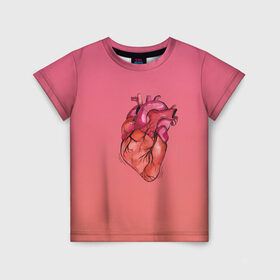 Детская футболка 3D с принтом анатомия сердце реальное в Белгороде, 100% гипоаллергенный полиэфир | прямой крой, круглый вырез горловины, длина до линии бедер, чуть спущенное плечо, ткань немного тянется | анатомия | бьется | любовь | медицина | орган | реальное | сердечко | сердце | хирург