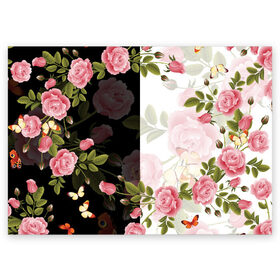 Поздравительная открытка с принтом ЦВЕТЫ / FLOWERS / 8 МАРТА в Белгороде, 100% бумага | плотность бумаги 280 г/м2, матовая, на обратной стороне линовка и место для марки
 | chery | flowers | japan | roses | sakura | вишня | растения | розы | ромашка | сакура | тюльпаны | цветы | цветы сакуры | япония